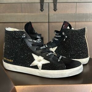 Golden Goose Francy ✨ Black Glitter & Gold / 39